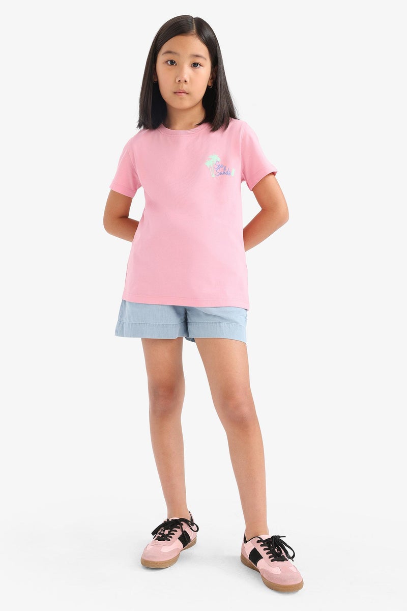 DeFacto Blue Girl Girl Denim Shorts Casual - Image 4